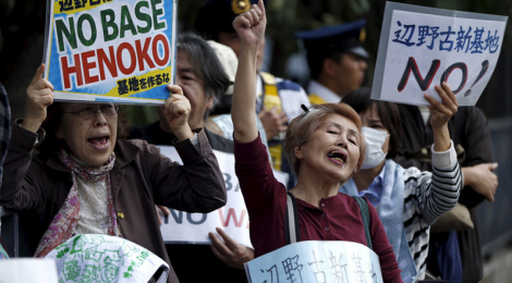 RT: 30,000 flock to Japan parliament to protest US base relocation in Okinawa